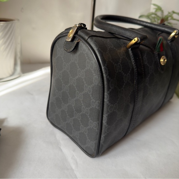 Vintage Gucci GG Canvas Small Boston with Sherry line Grey/Black - Picture 8 of 15